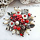 Brooch "Scarlet flower", Brooches, Moscow,  Фото №1