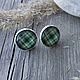 Earrings silver plated Cage green, Earrings, Moscow,  Фото №1