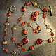 Long chain with carnelian, Necklace, Moscow,  Фото №1