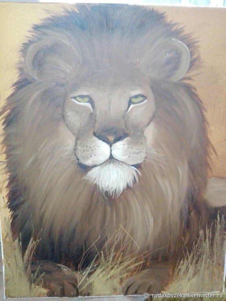 Картина "Лев" купить в интернет-магазине Ярмарка Мастеров по цене 1000 ...