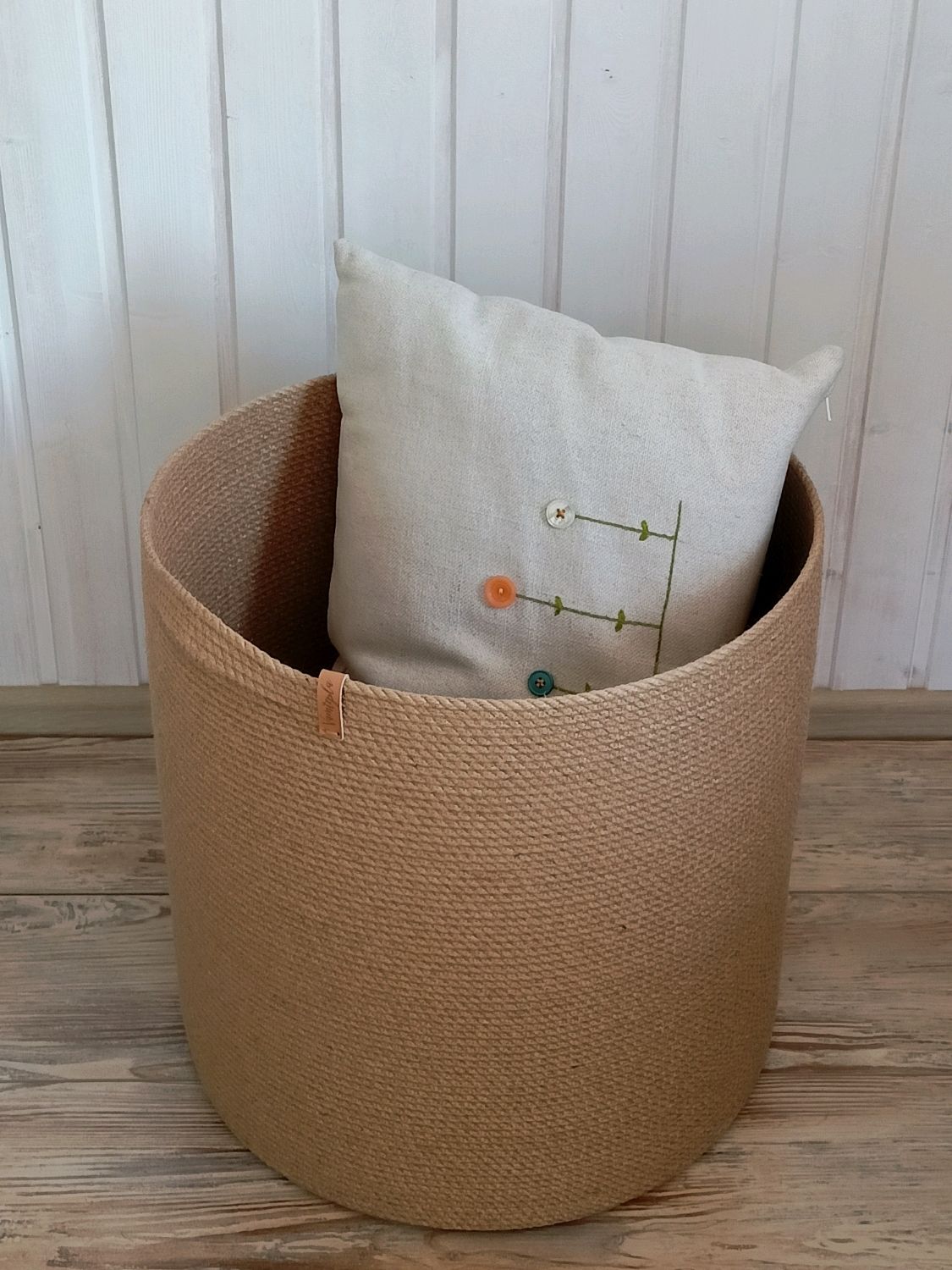 Корзина из джута, большая корзина, корзина для белья – заказать на ...