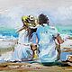 Where the breeze is...miniature with sea oil on canvas, Pictures, Moscow,  Фото №1