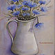 Pastel painting in a frame flowers A study in CORNFLOWER TONES. Pictures. pictures & decor of TanyaSeptember. Online shopping on My Livemaster.  Фото №2