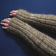 Long knitted fingerless gloves with ties, Mitts, Klin,  Фото №1