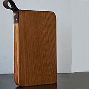 Для дома и интерьера handmade. Livemaster - original item Cutting Board made from solid Oak and leather. Handmade.