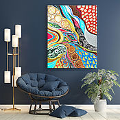 Картины и панно handmade. Livemaster - original item Copy of Interior painting in abstract style with gold leaf. Handmade.