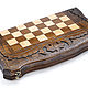 Chess backgammon carved 'Chess history' 40, Harutyunyan. Chess. H-Present more, than a gift!. My Livemaster. Фото №5