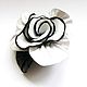 Brooch flower leather rose Contrast black - and-white. Brooches. De-Si-Re. Online shopping on My Livemaster.  Фото №2