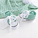 Booties sneakers for discharge for girls, mint. 0-3 months, Gift for newborn, Cheboksary,  Фото №1