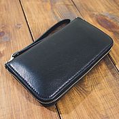 Сумки и аксессуары handmade. Livemaster - original item Wallet \ clutch \ purse made of black leather. Handmade.