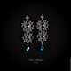 blue with silver. Earrings Montana. Blue crystals. Long earrings. Earrings. Elena Potsepnya Jewelry. My Livemaster. Фото №5