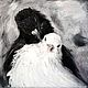 Doves, oil Painting, 20h20cm, Two, Lovers, Couple. Pictures. myfoxyart (MyFoxyArt). Online shopping on My Livemaster.  Фото №2