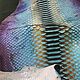 Кожа питона лиловая с золотой втиркой и темным градиентом, Кожа, Москва,  Фото №1