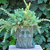 Дача и сад handmade. Livemaster - original item Pot Forest Troll stump of weathered concrete garden decor. Handmade.