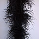 Ostrich feather boa 1.8 m black - 5 threads (FIVE-thread), Sewing accessories, Moscow,  Фото №1