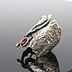 Ring series Ethnic Avant-garde Elephant with a garnet made of 925 HB0085 silver. Rings. Sunny Silver. My Livemaster. Фото №6