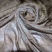 Аксессуары handmade. Livemaster - original item Shawl women`s silk beige gray women`s thin large batik. Handmade.
