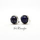 Silver stud earrings with lapis lazuli 'Night sky' 925 silver, Stud earrings, Yaroslavl,  Фото №1