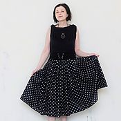 Одежда handmade. Livemaster - original item Midi skirt, in a fold, with a lace-up belt. Handmade.