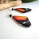 Order Transparent Earrings Butterfly Wings Orange and Black. WonderLand. Livemaster. . Earrings Фото №3