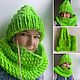 Hat and snood set, neon, Caps, Moscow,  Фото №1
