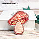 Brooch-pin: Embroidered Pink Mushroom Brooch, Brooches, Budennovsk,  Фото №1