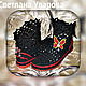 Комплект: Сумочка+ Полусапожки в стиле BLACK RED Чёрно-красный, хлопок. Полусапоги. Светлана Уварова(Вяжу на заказ). Интернет-магазин Ярмарка Мастеров.  Фото №2