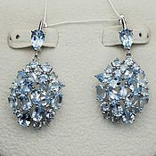 Украшения handmade. Livemaster - original item silver earrings with blue Topaz. Handmade.