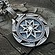 Оберег Алатырь в Свете - Серебро (3 см). Медальон. Altay-strong. Интернет-магазин Ярмарка Мастеров.  Фото №2
