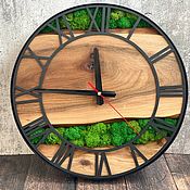 Часы классические: часы в стиле лофт с морем из эпоксидной смолы
