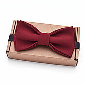Аксессуары handmade. Livemaster - original item Maroon plain bow tie Marsala. Handmade.