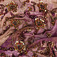Вышивка на шифоне купон с золотым литером цвет фуксия Италия, Ткани, Москва,  Фото №1