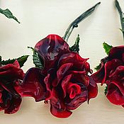 Статуэтка: Красная роза из богемского стекла