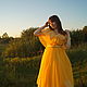 Желтое платье фэнтези. Платья. Творческая мастерская VM. Ярмарка Мастеров.  Фото №5