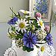 Заказать Композиция полевых цветов из холодного фарфора. Николаева Ирина. Created flowers.. Ярмарка Мастеров. . Элементы интерьера Фото №3