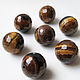 Tiger eye 18 mm, cut ball, natural stone beads, Beads1, Ekaterinburg,  Фото №1