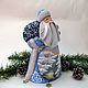 Santa Claus wooden painted with winter scene, Ded Moroz and Snegurochka, Roshal,  Фото №1