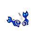 Earrings Cats. Handmade earrings with lapis lazuli and turquoise. Earrings. ARIEL - MOSAIC. Online shopping on My Livemaster.  Фото №2