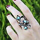 Ethnic Avant-garde series ring with turquoise in 925 HB0078 silver, Rings, Yerevan,  Фото №1