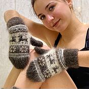 Аксессуары handmade. Livemaster - original item Down mittens Knitted mittens Women`s mittens made of goat down. Handmade.