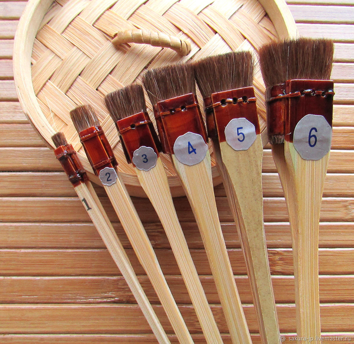 Japanese brushes for silk floristry cubic № 1,2,3,4,5,6,8 купить на