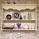 Hanging shelf handmade in Provence style, easy and concise. Has two wide shelves for storage.