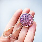 Украшения handmade. Livemaster - original item Brooch-a pin with a powdery pink sequins in jewelry resin. Handmade.