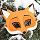 Детская маска лисы из фетра, Карнавальные маски, Мытищи,  Фото №1