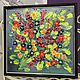 Painting bouquet of flowers and berries in a frame 'Forest' 30h30 cm. Pictures. chuvstvo-pozitiva (chuvstvo-pozitiva). My Livemaster. Фото №4