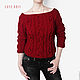 Knitted jumper female red. Jumpers. CUTE-KNIT by Nata Onipchenko. My Livemaster. Фото №4