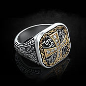 Украшения handmade. Livemaster - original item Ring-signet: Ring with cross. Handmade.