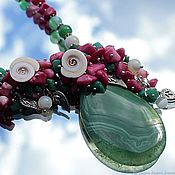 Украшения handmade. Livemaster - original item Carolina - necklace set with pendant bracelet and earrings. Handmade.