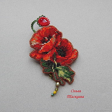 Украшения ручной работы. Ярмарка Мастеров - ручная работа Брошь "Маки". Handmade.