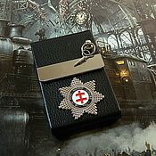 Сувениры и подарки handmade. Livemaster - original item Cigarette case for 7 cigarettes 85 mm with the Order of the Templars. Handmade.